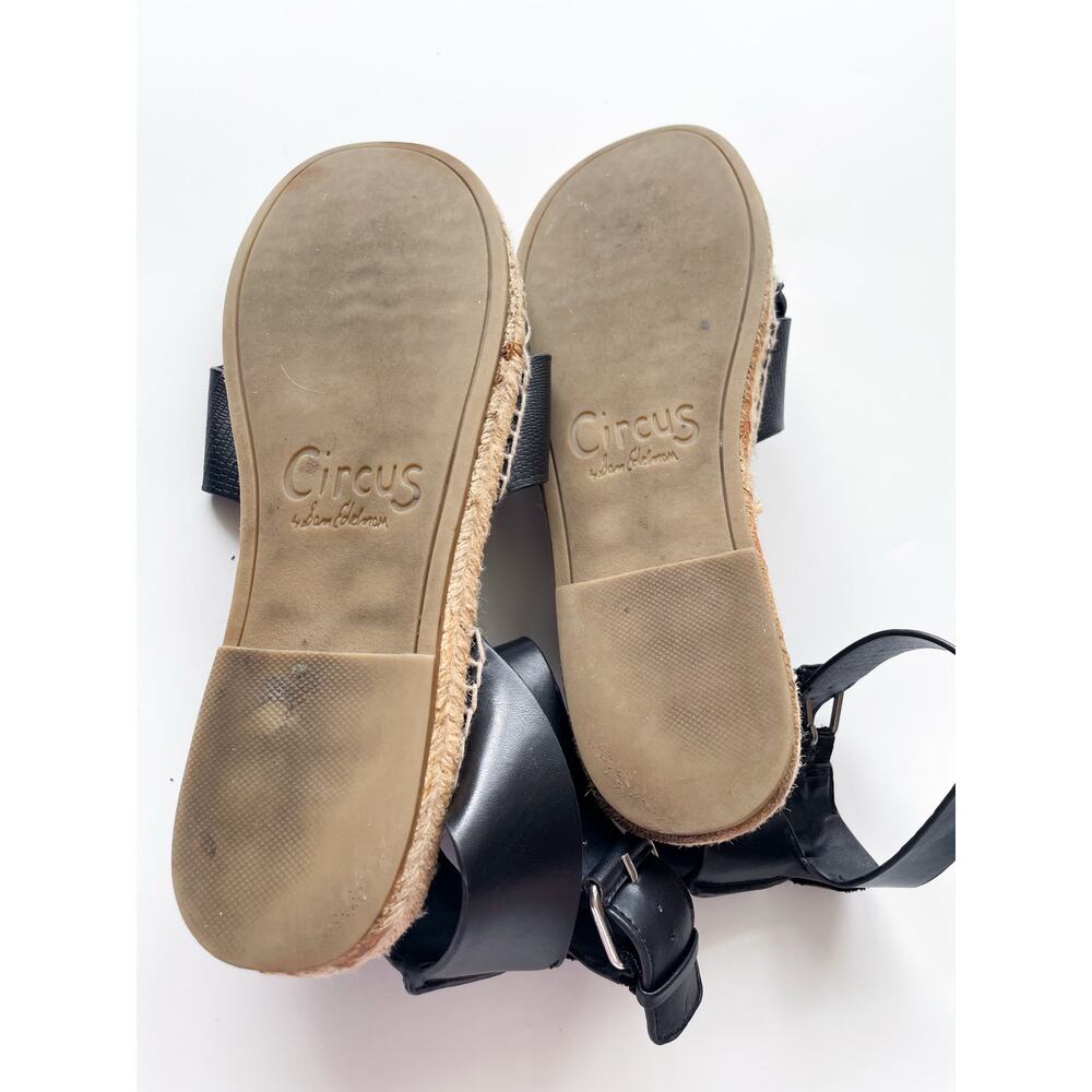 Circus by Sam Edelman Black Leather Espadrille Sandals Size Women's 9 - Picture 4 of 6